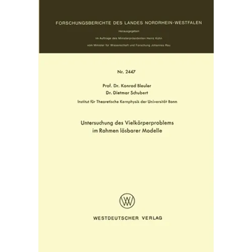 Untersuchung des Vielkörperproblems im Rahmen lösbarer Modelle