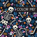 Color Me! Halloween - Keepsake Coloring Books Compact Edition with Quotes Cute & Creepy Designs 7x7 Inches Boo Basket Stuffer, Portable Coloring Book