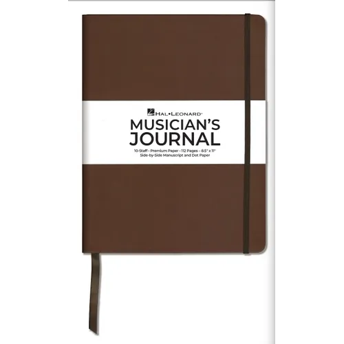 Musician's Journal - 10-Staff, Premium Paper, 112 Pages, 8.5 Inch. X 11 Inch., Side-By-Side Manuscript and Dot Paper