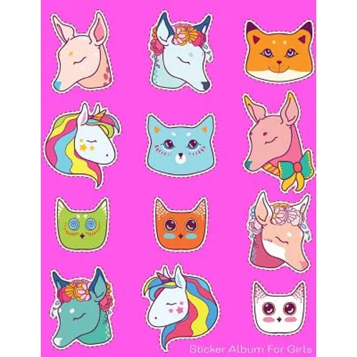 Sticker Album For Girls: 100 Plus Pages For PERMANENT Sticker Collection, Activity Book For Girls - 8.5 by 11