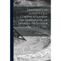 University of Alberta Fall Convocation for the Conferring of Degrees - November 1961 - Fall - 1961