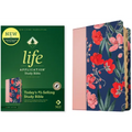 NLT Life Application Study Bible, Third Edition (Leatherlike, Pink Evening Bloom, Indexed, Red Letter)
