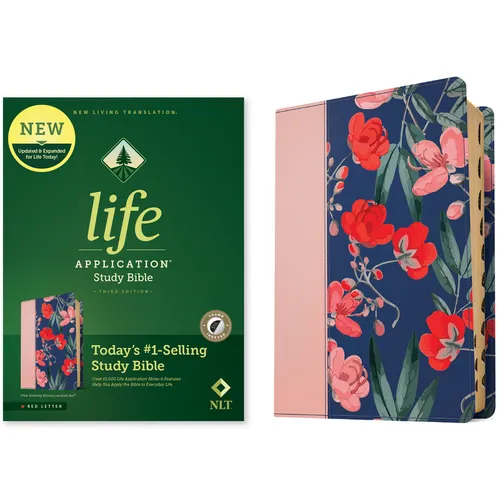 NLT Life Application Study Bible, Third Edition (Leatherlike, Pink Evening Bloom, Indexed, Red Letter)