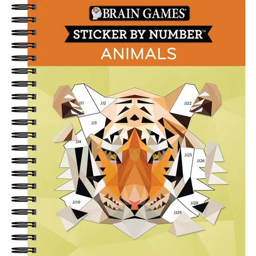 Brain Games - Sticker by Number: Animals - 2 Books in 1 (42 Images to Sticker)