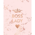 Boss Lady: Inspirational Quote Notebook, Trendy Pink Marble and Rose Gold - 8 x 10, 120 Wide Ruled Pages