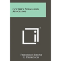 Goethe's Poems And Aphorisms
