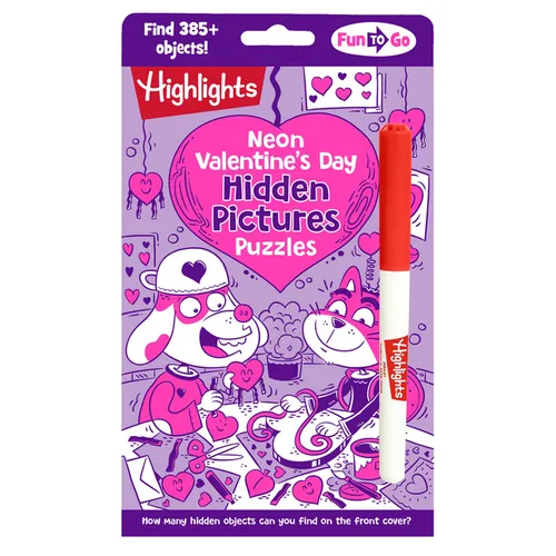 Neon Valentine's Day Hidden Pictures Puzzles: Bright Neon Hidden Pictures Book Filled with Valentines Day Puzzles, Heart-Shaped Surprised and Hundreds
