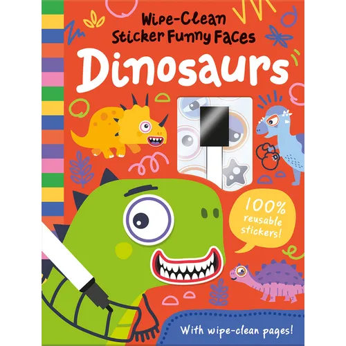 Wipe-Clean Sticker Funny Faces Dinosaurs