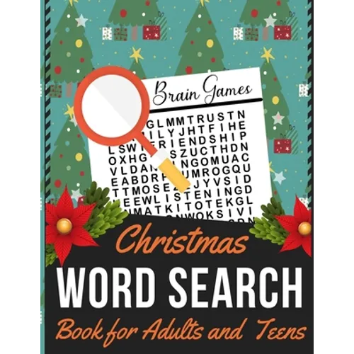 Christmas Word Search Book for Adults and Teens: Holiday themed word search puzzle book Puzzle Gift for Word Puzzle Lover Brain Exercise Game