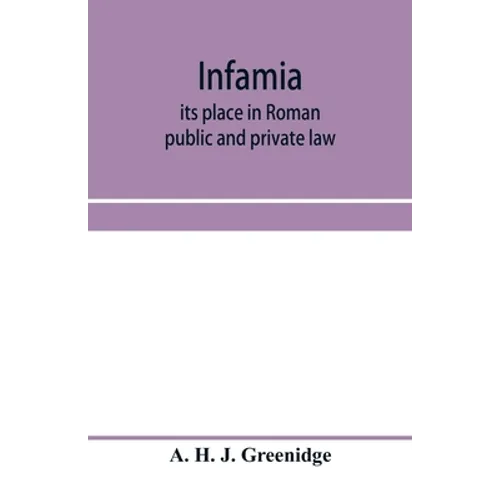 Infamia: its place in Roman public and private law