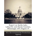 Report on Sardis Lake, Lafayette and Panola Counties, Mississippi: EPA Region IV