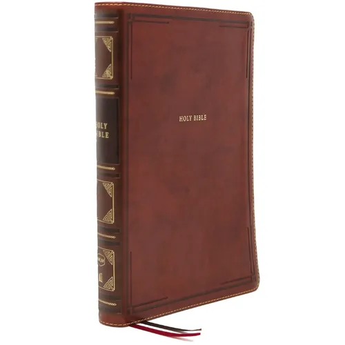 Nkjv, Reference Bible, Super Giant Print, Leathersoft, Brown, Thumb Indexed, Red Letter Edition, Comfort Print: Holy Bible, New King James Version