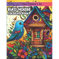 Bird House Coloring Book: stress relief for adults, teens, and college students greyscale images