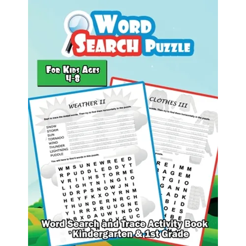 Word Search Puzzle for Kids Ages 4-8: A Large Print Word Search and Trace Activity Book - Kindergarten and 1st Grade Vocabulary