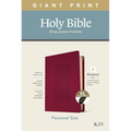 KJV Personal Size Giant Print Bible, Filament Enabled Edition (Leatherlike, Diamond Frame Cranberry, Indexed)