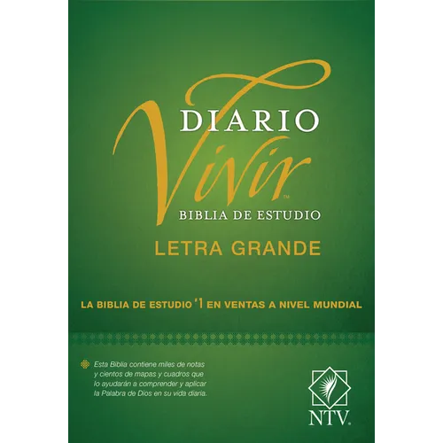 Biblia de Estudio del Diario Vivir Ntv, Letra Grande (Tapa Dura, Índice, Letra Roja)