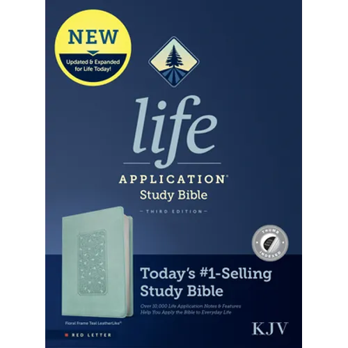 KJV Life Application Study Bible, Third Edition (Leatherlike, Floral Frame Teal, Indexed, Red Letter)