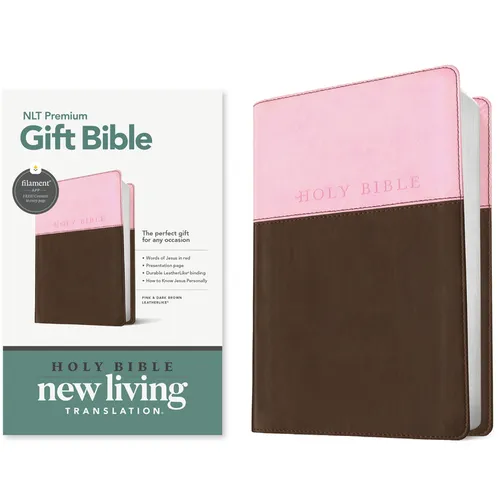 Premium Gift Bible Nlt, Filament Enabled, Tutone (Leatherlike, Pink/Dark Brown, Red Letter)