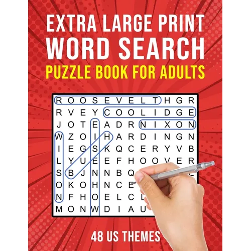 Extra Large Print Word Search Book for Adults: 48 US Themed Wordsearch Puzzles for Seniors or Visually Impaired