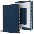 KJV Holy Bible, Large Print Handy Size Format, Blue Premium Imitation Leather with Ribbon Marker, Red Letter, Thumb Index