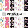 Cute Baby Girl Ideas Scrapbook Paper 8x8 Designer Baby Shower Scrapbook Paper Ideas for Decorative Art, DIY Projects, Homemade Crafts, Cool Nursery De