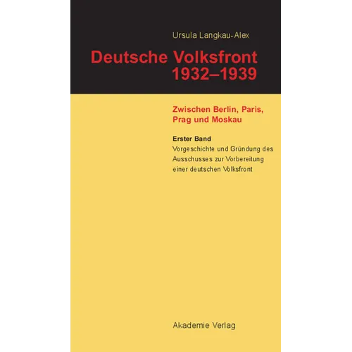 Vorgeschichte Und Gründung Des Ausschusses Zur Vorbereitung Einer Deutschen Volksfront