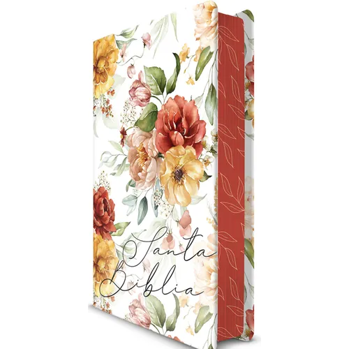 Biblia Rvr 1960 Letra Grande Tamaño Manual, Hc, Flores Rosadas Y Cantos Pintados / Spanish Bible Rvr 1960 Handy Size Large Print with Flowers and Spra