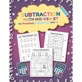 Subtration Math Worksheet for Preschool, Kindergarten and 1st grade: 25 Fun Designs For Boys And Girls - Educational Worksheets