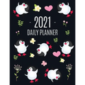 Penguin Daily Planner 2021: Keep Track of All Your Weekly Appointments! Cute Large Black Year Agenda Calendar with Monthly Spread Views Funny Animal P