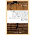 Tableaux Uroscopiques, Ou Méthode Simple Et Prompte Pour l'Analyse Sans Microscope Des Urines