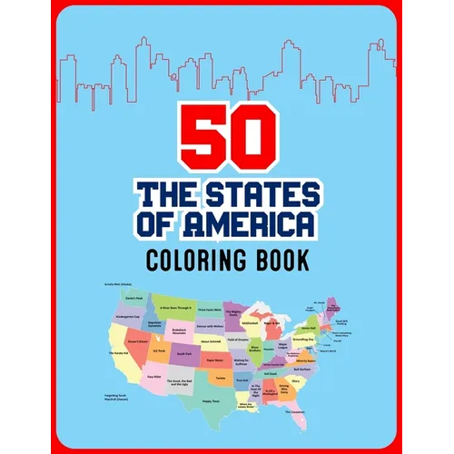 50 The States of America Coloring Book: 50 State Maps with Capitals and Symbols like Motto Bird Mammal Flower Insect Butterfly or Fruit Perfect Easy T