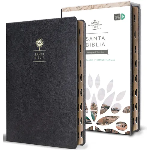 Biblia Reina Valera 1960 Letra Grande. Sã-Milâ Piel Negro, Ã-Ndice, Tamaño Manual / Spanish Bible Rvr 1960.Â Handy Size, Thumb Index, Large Print, Bla