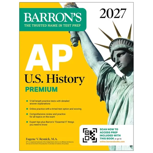AP U.S. History Premium, 2027: 5 Practice Tests + Comprehensive Review + Online Practice