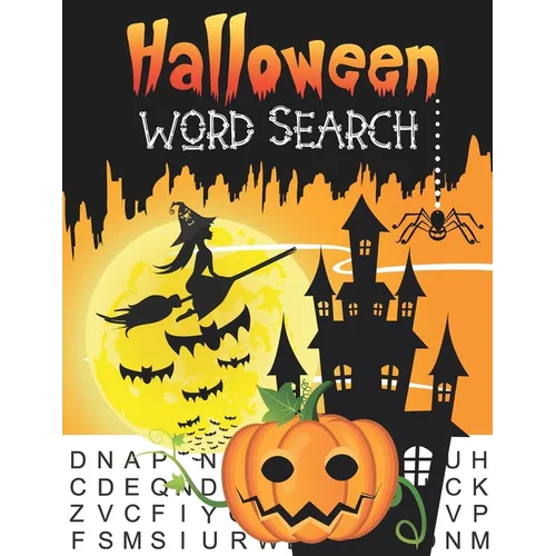 Halloween Word Search: Large Print Word Search Book for Adults with 40 Halloween Themed Puzzle, Halloween Gift Idea