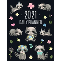 Raccoon Daily Planner 2021: Pretty Organizer for All Your Weekly Appointments For School, Office, College, Work, or Family Home With Monthly Spreads:
