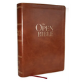 The Open Bible: Read and Discover the Bible for Yourself (NKJV Brown Leathersoft, Red Letter, Comfort Print)