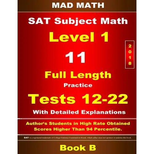 2018 SAT Subject Level 1 Book B Tests 12-22