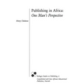 Publishing in Africa: One Man's Perspective