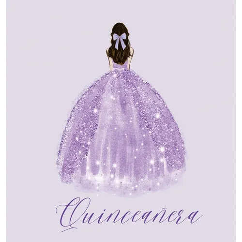 Quinceanera Guest Book with purple dress (hardback)