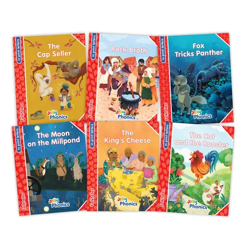 Jolly Phonics Folktales Red Readers (Level 1) Complete Set (1-6): In Print Letters (American English Edition)
