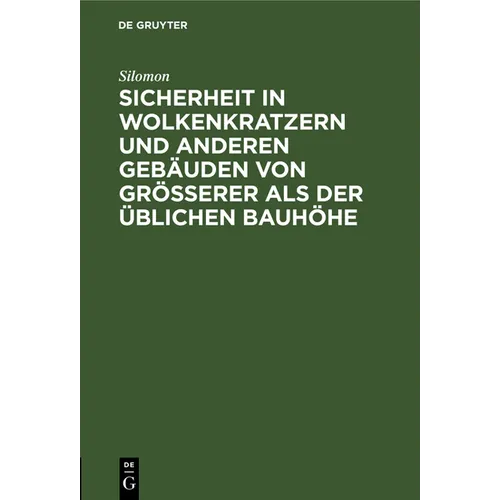 Sicherheit in Wolkenkratzern Und Anderen Gebäuden Von Größerer ALS Der Üblichen Bauhöhe