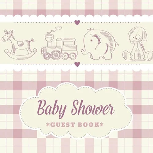 Classic Toys Baby Shower Guest Book: A Vintage Toy Themed Baby Shower Guest Book for Boys with Pastel Gingham Design - Includes Sign-In, Gift Log & Ad