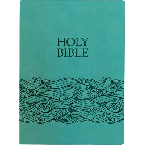 Kjver Holy Bible, Wave Design, Large Print, Coastal Blue Ultrasoft: (King James Version Easy Read, Teal, Red Letter)