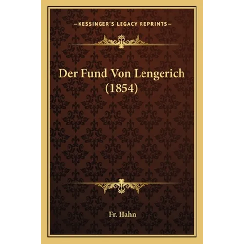 Der Fund Von Lengerich (1854)