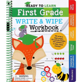 Ready to Learn: First Grade Write and Wipe Workbook: Fractions, Measurement, Telling Time, Descriptive Writing, Sight Words, and More!