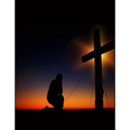 Prayer at the Cross Christian Inspirational Notebook: 100 Pages 8.5" X 11" Wide Ruled Line Paper