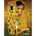 Gustav Klimt Planner 2021: The Kiss Daily Organizer (12 Months) Romantic Gold Art Nouveau / Jugendstil Painting For Family Use, Office Work, Meetings,