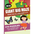 Giant Big Maze Book for All Kids Ages 4-16 - 210 Puzzles with 3 Different Level (Easy, Medium, Hard) - Vol 15: Maze Puzzles Activity Workbook for All
