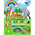 Cute Animals Coloring Book for Kids Ages 3-9 Years: Simple and large design 12 in 1 awesome animals preschool coloring book for toddler and great gift