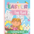Easter Egg Coloring Book: Easter Bunny And Egg Hunt Coloring Book For Kids Ages 4 to 8, Plus 10 Cut Out Easter Eggs Designs.